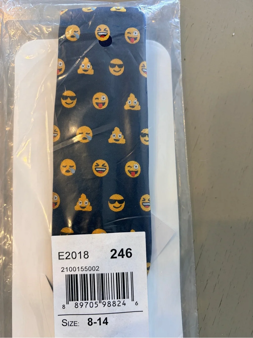 The Children's Place Navy Tie with Yellow Emoji Print